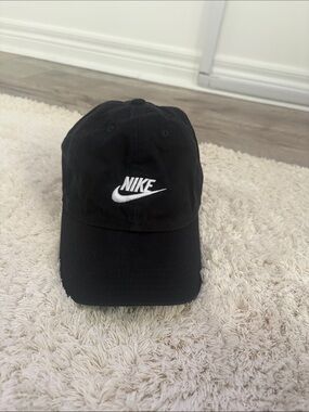Nike Black Hat with White Logo
